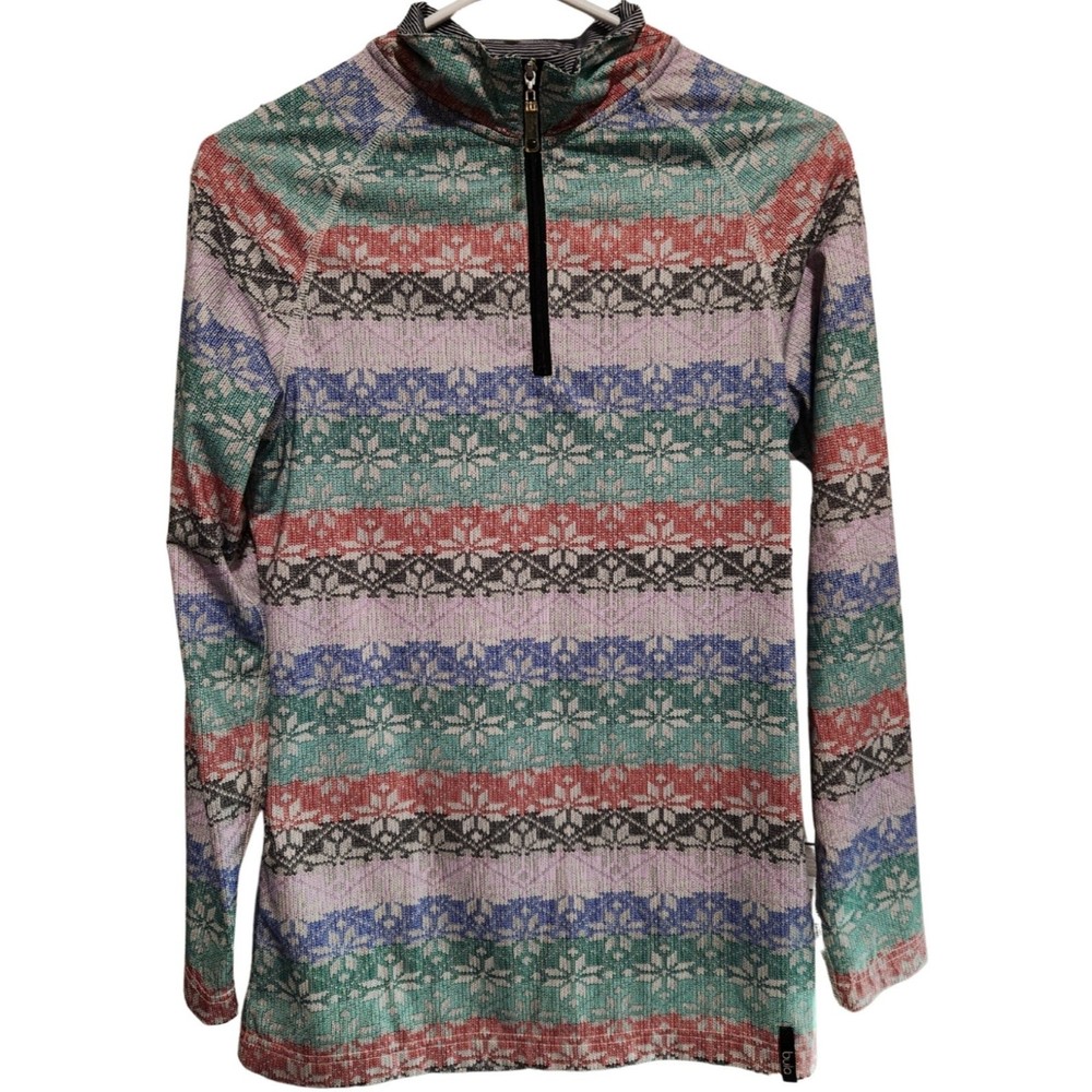 Bula 1/4 Zip Snowflake Pullover Size Medium
